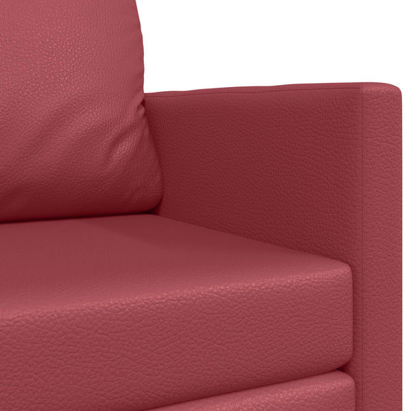 Schlafsofa Weinrot Kunstleder 124cm