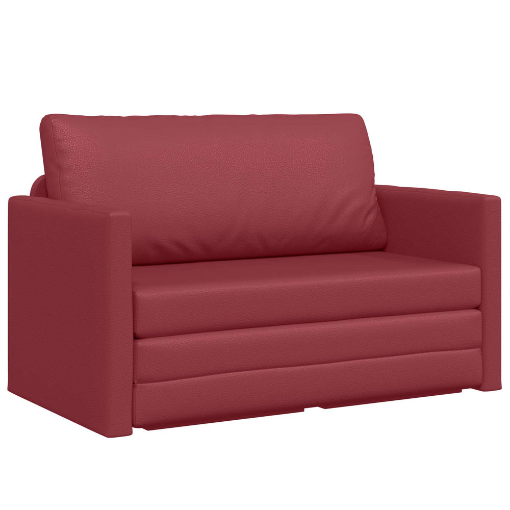 Schlafsofa Weinrot Kunstleder 124cm