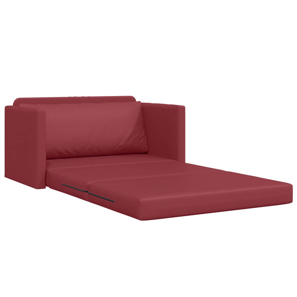 Schlafsofa Weinrot Kunstleder 124cm