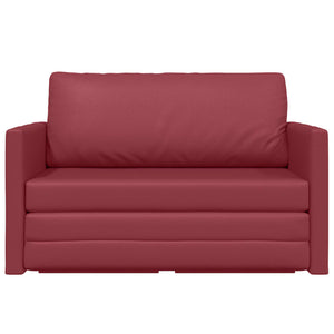 Schlafsofa Weinrot Kunstleder 124cm