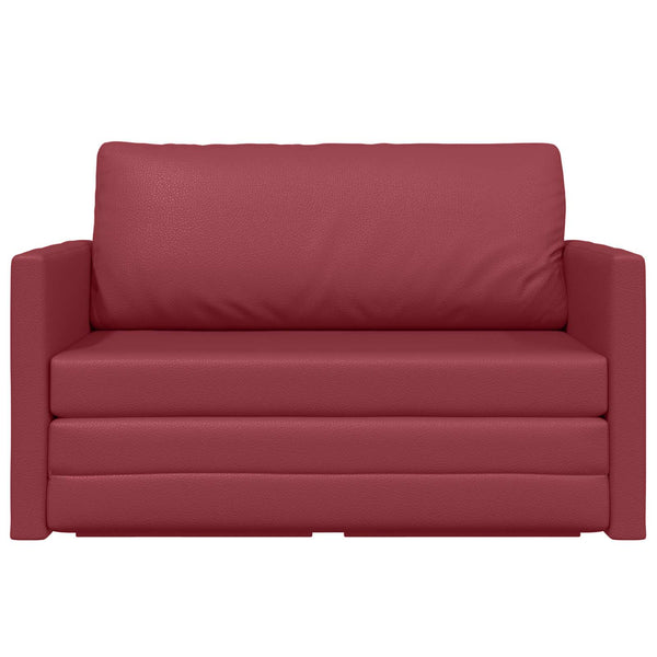 Schlafsofa Weinrot Kunstleder 124cm