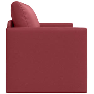 Schlafsofa Weinrot Kunstleder 124cm
