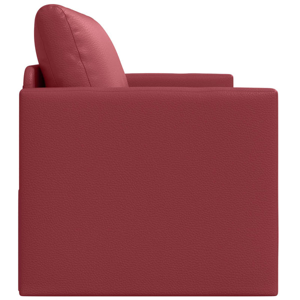 Schlafsofa Weinrot Kunstleder 124cm