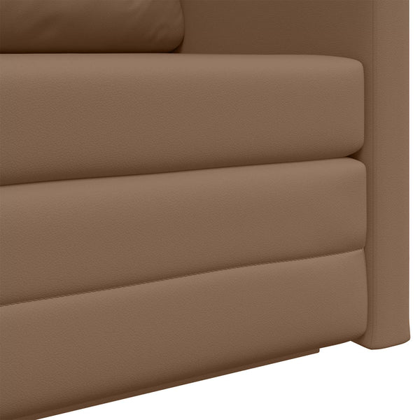 Schlafsofa Cappuccino Kunstleder 124 cm