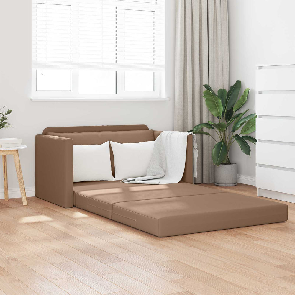 Schlafsofa Cappuccino Kunstleder 124 cm