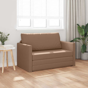 Schlafsofa Cappuccino Kunstleder 124 cm