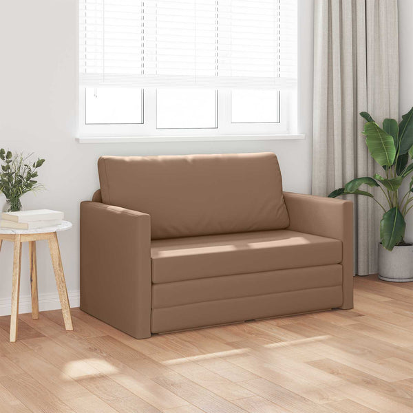 Schlafsofa Cappuccino Kunstleder 124 cm