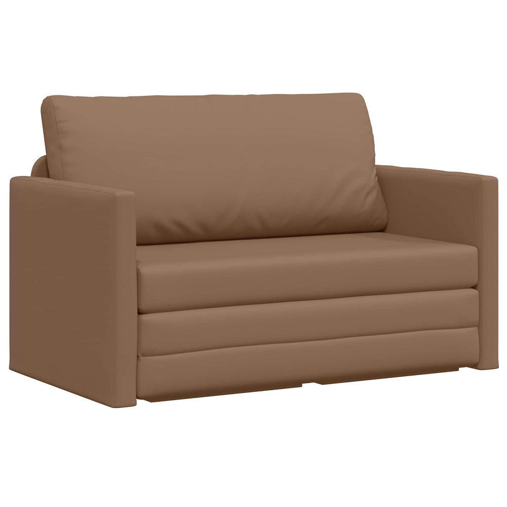Schlafsofa Cappuccino Kunstleder 124 cm