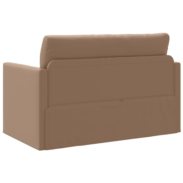 Schlafsofa Cappuccino Kunstleder 124 cm