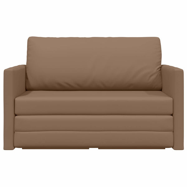 Schlafsofa Cappuccino Kunstleder 124 cm