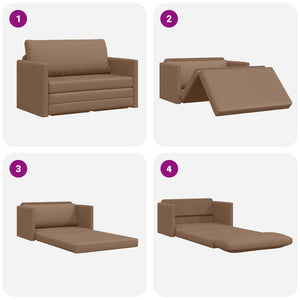 Schlafsofa Cappuccino Kunstleder 124 cm