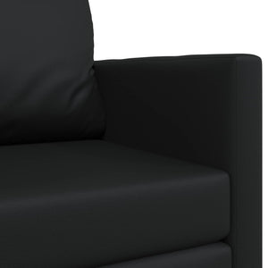 Schlafsofa Schwarz Kunstleder 124 cm