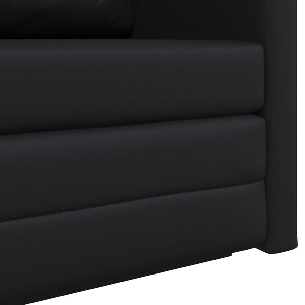 Schlafsofa Schwarz Kunstleder 124 cm