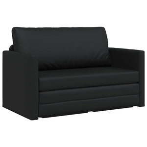 Schlafsofa Schwarz Kunstleder 124 cm