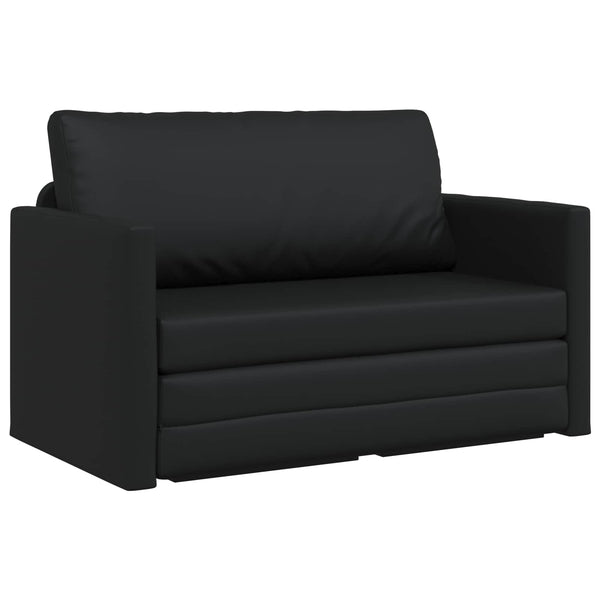 Schlafsofa Schwarz Kunstleder 124 cm
