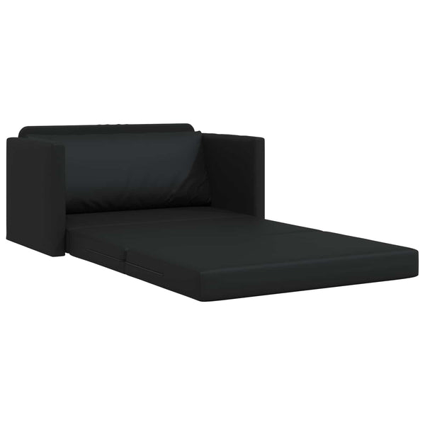 Schlafsofa Schwarz Kunstleder 124 cm