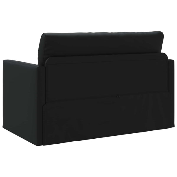 Schlafsofa Schwarz Kunstleder 124 cm
