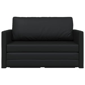Schlafsofa Schwarz Kunstleder 124 cm