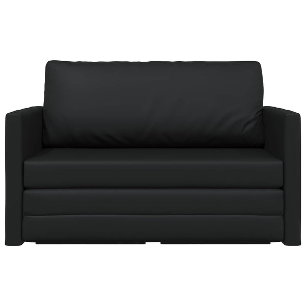 Schlafsofa Schwarz Kunstleder 124 cm