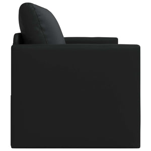 Schlafsofa Schwarz Kunstleder 124 cm