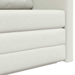 Schlafsofa Weiß Kunstleder 124 cm