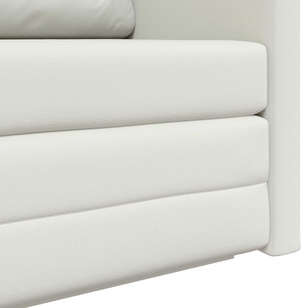 Schlafsofa Weiß Kunstleder 124 cm