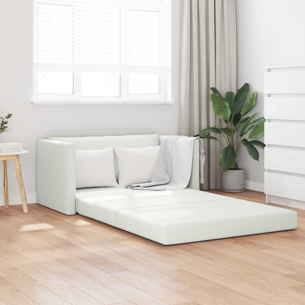 Schlafsofa Weiß Kunstleder 124 cm