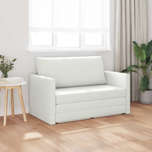 Schlafsofa Weiß Kunstleder 124 cm