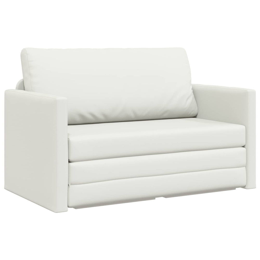 Schlafsofa Weiß Kunstleder 124 cm