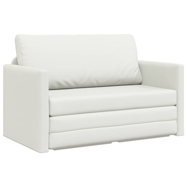 Schlafsofa Weiß Kunstleder 124 cm