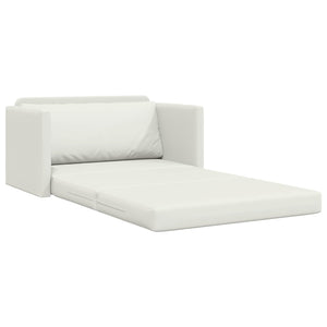 Schlafsofa Weiß Kunstleder 124 cm