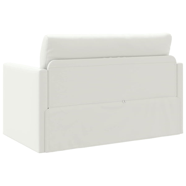 Schlafsofa Weiß Kunstleder 124 cm