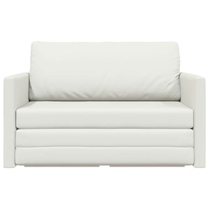 Schlafsofa Weiß Kunstleder 124 cm