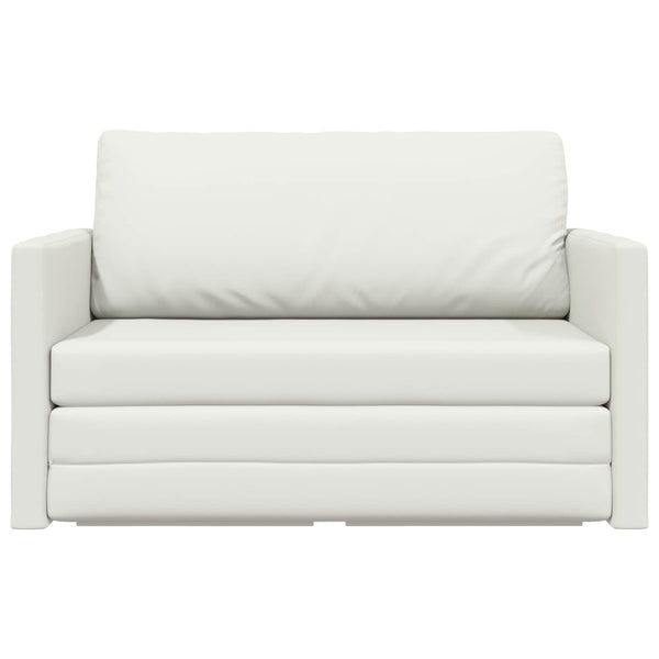 Schlafsofa Weiß Kunstleder 124 cm