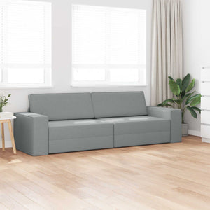 Schlafsofa Hellgrau Stoff 245 cm