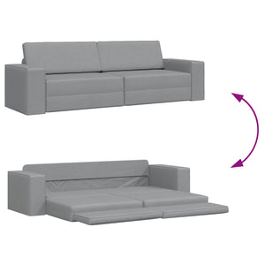 Schlafsofa Hellgrau Stoff 245 cm