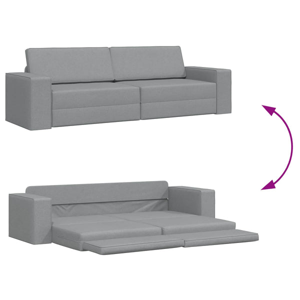 Schlafsofa Hellgrau Stoff 245 cm