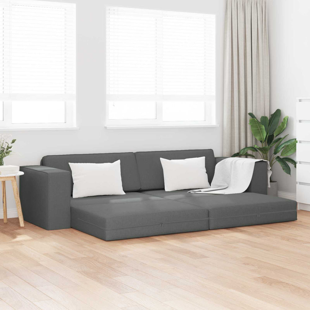 Schlafsofa Dunkelgrau Stoff 245 cm