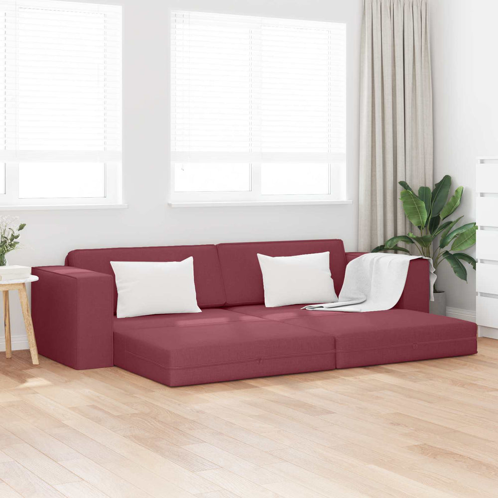 Schlafsofa Weinrot Stoff 245cm
