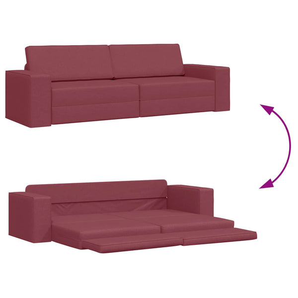Schlafsofa Weinrot Stoff 245cm