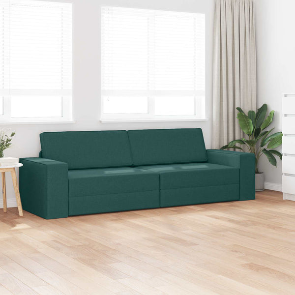 Dunkelgrünes Schlafsofa Stoff 245 cm
