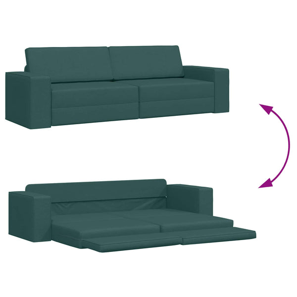 Dunkelgrünes Schlafsofa Stoff 245 cm
