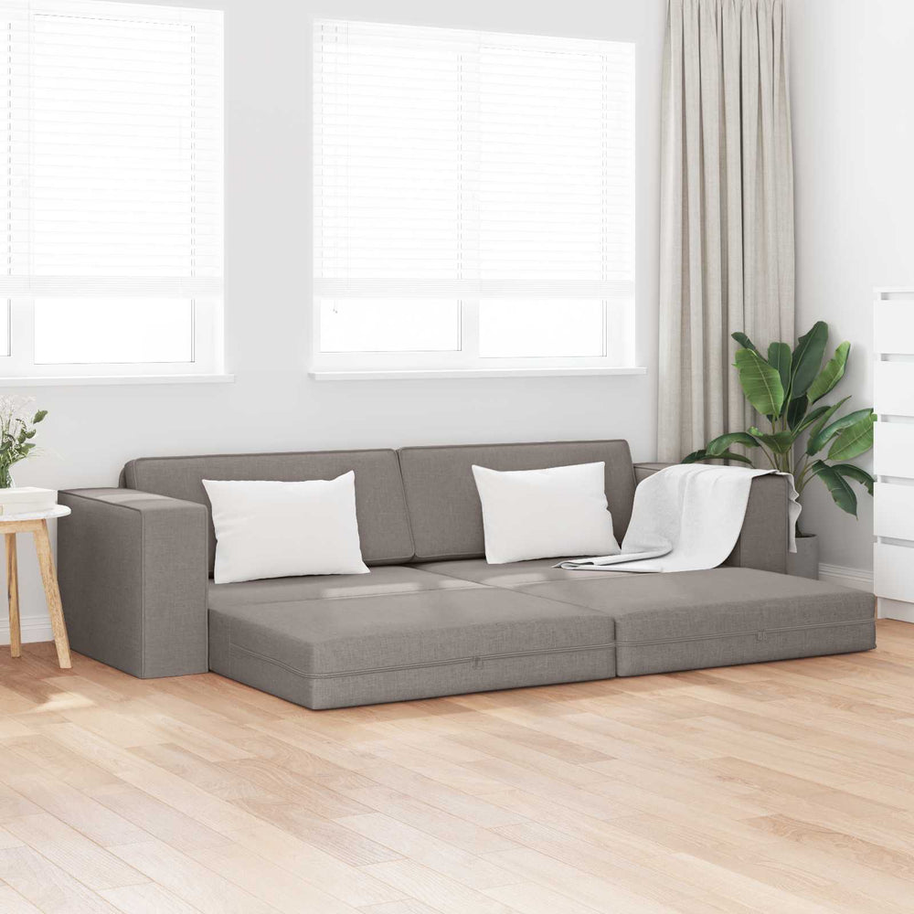 Schlafsofa Taupe Stoff 245 cm