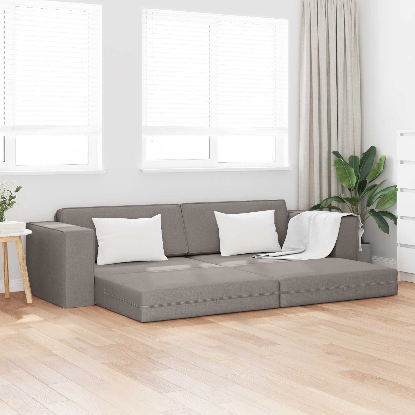 Schlafsofa Taupe Stoff 245 cm