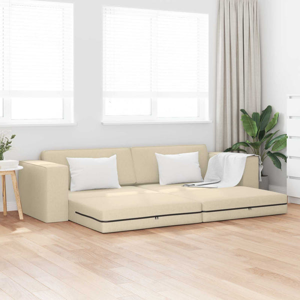 Creme Schlafsofa Stoff 245 cm