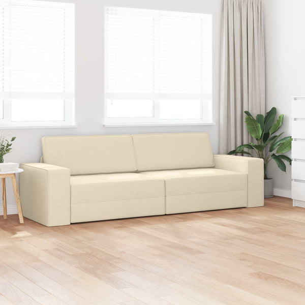 Creme Schlafsofa Stoff 245 cm