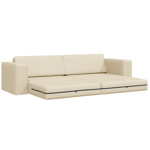 Creme Schlafsofa Stoff 245 cm