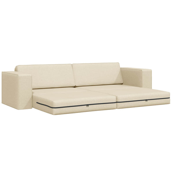 Creme Schlafsofa Stoff 245 cm