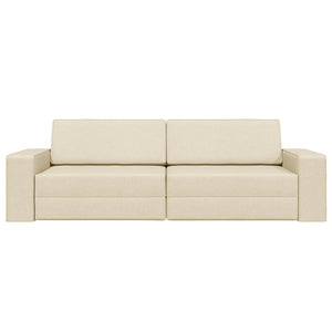 Creme Schlafsofa Stoff 245 cm
