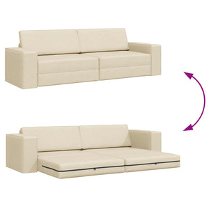 Creme Schlafsofa Stoff 245 cm